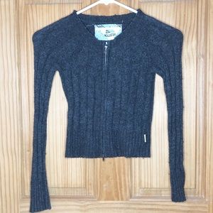 Hollister Grey Wool Like Zipper Cardigan (XS)